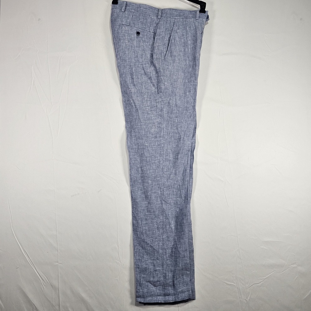 Bar III Men's Slim Fit 100% Linen Suit Pants Blue 30W‎ 32L New